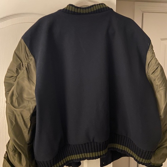 Navy and Olive Varsity Jacket - Picture 2 of 3